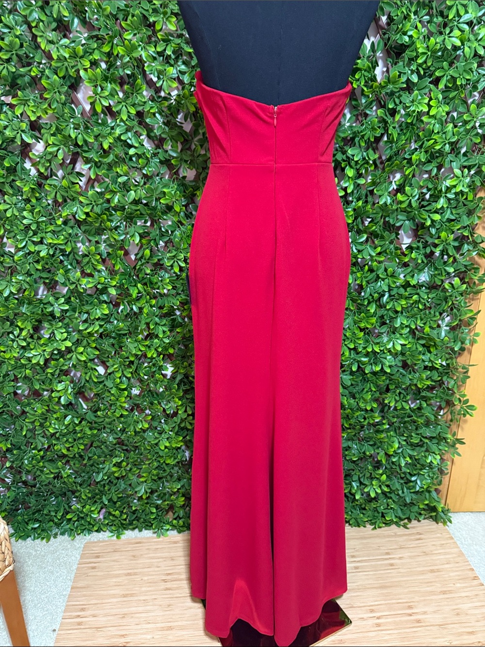 NWT- Spellbinding Allure Red Bustier Strapless Mermaid Maxi Dress - Picture 11 of 16